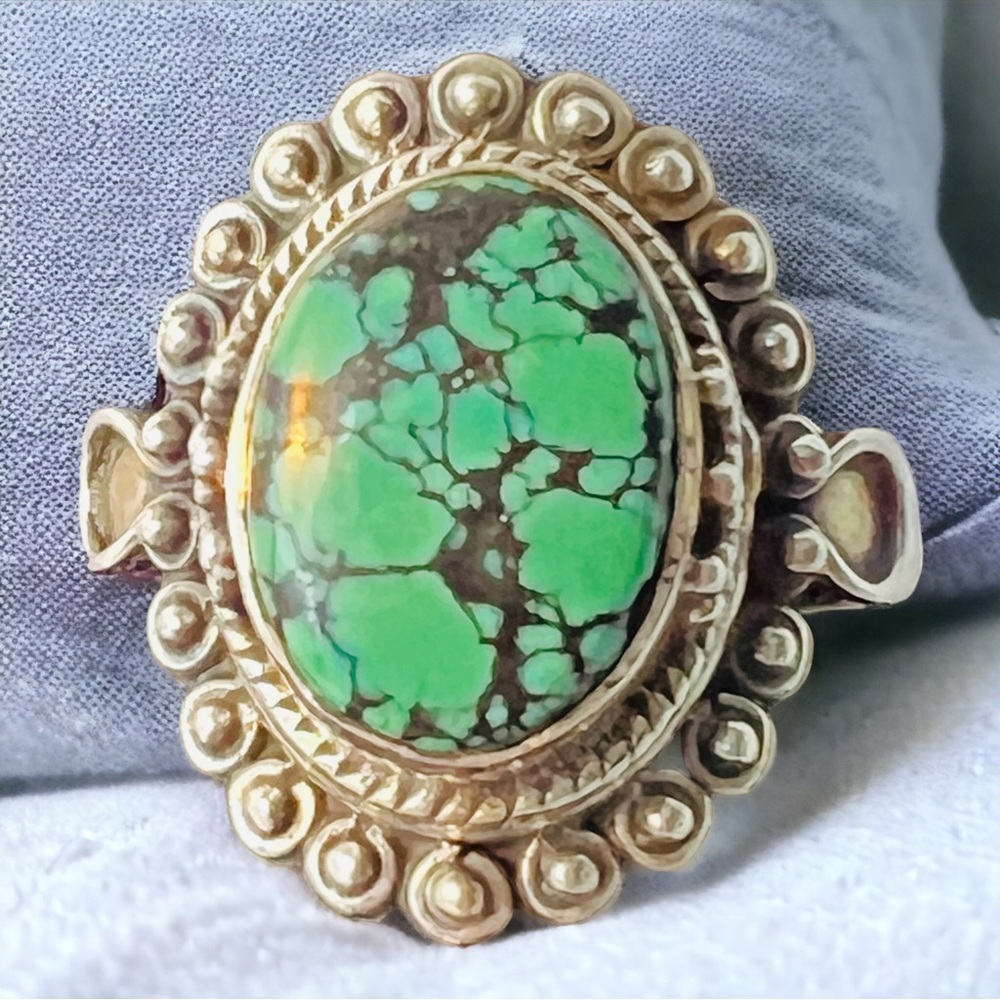 STERLING SILVER TURQUOISE RING 8.5